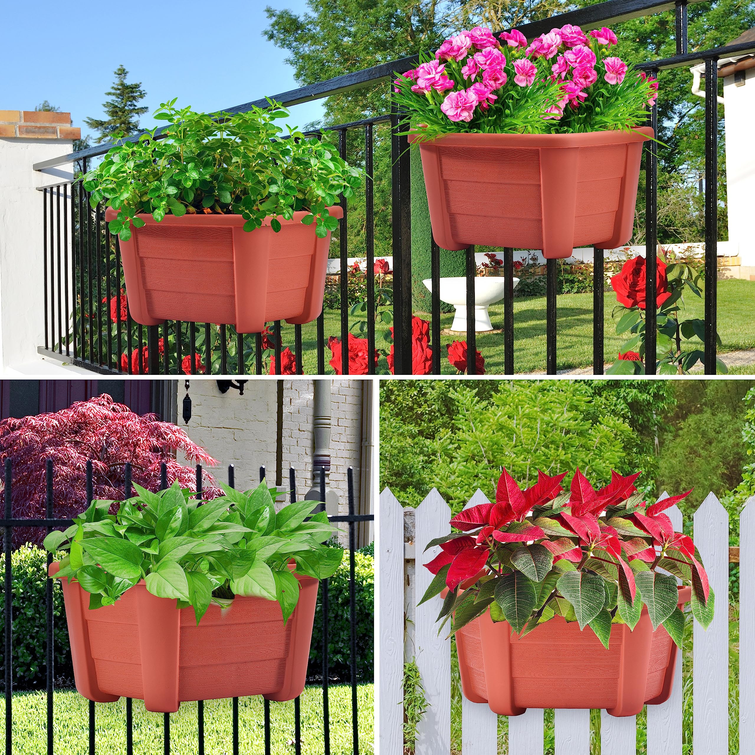 Package contents of ORIMERC 9.8 inch hanging planters