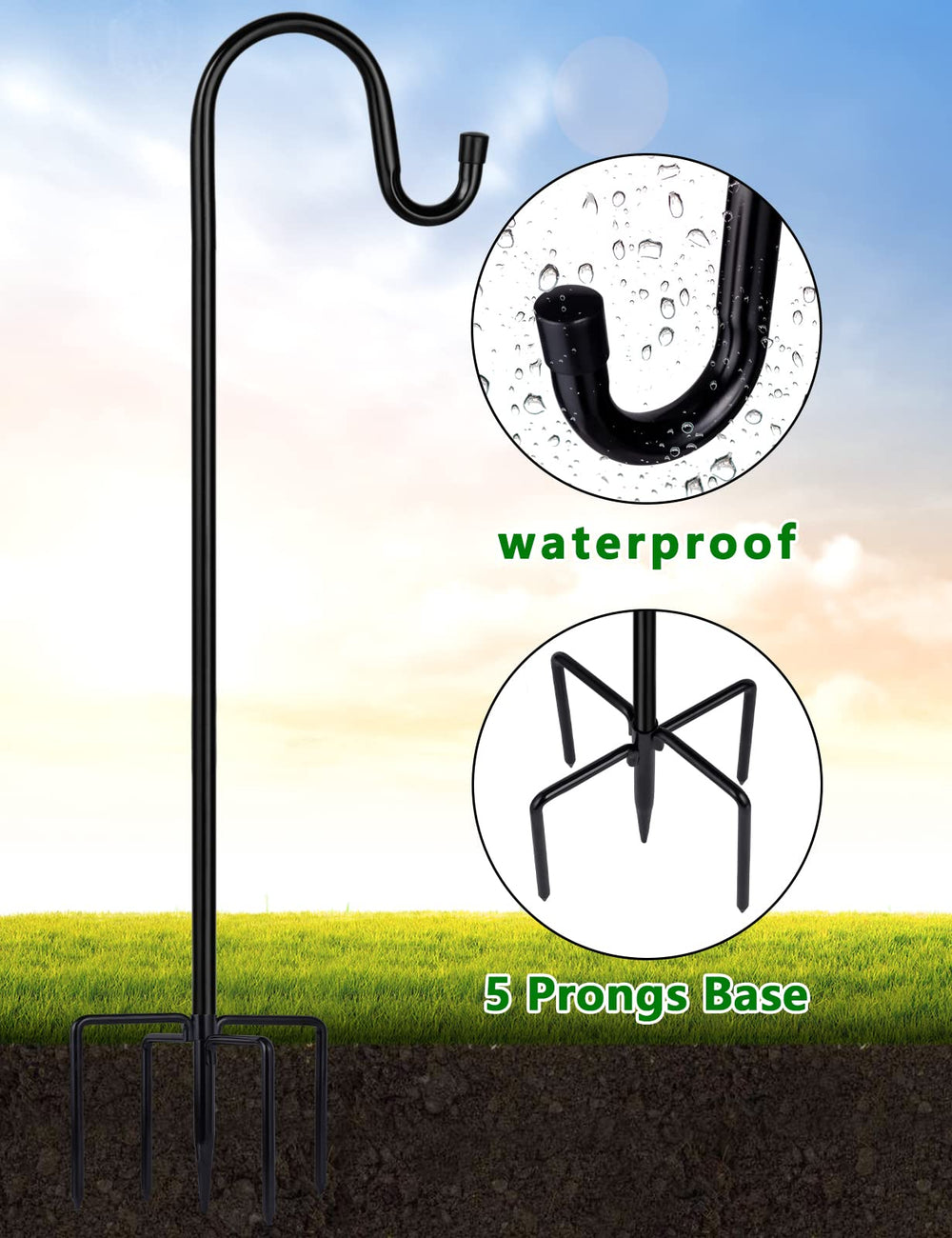 Package contents of Ottsuls adjustable shepherd hooks