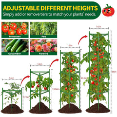 Package contents of OUREST Large Tomato Cage including tubes and gloves