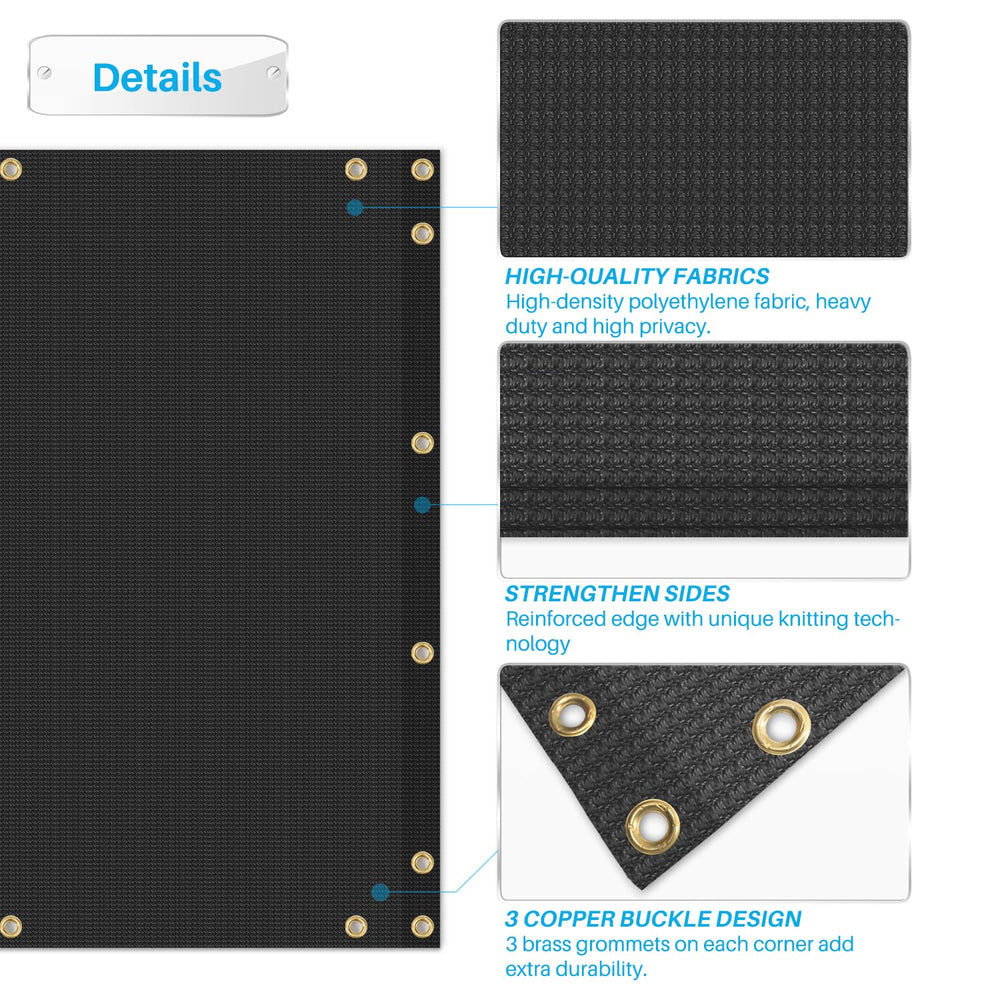 Package contents of Patio privacy screen with zip ties