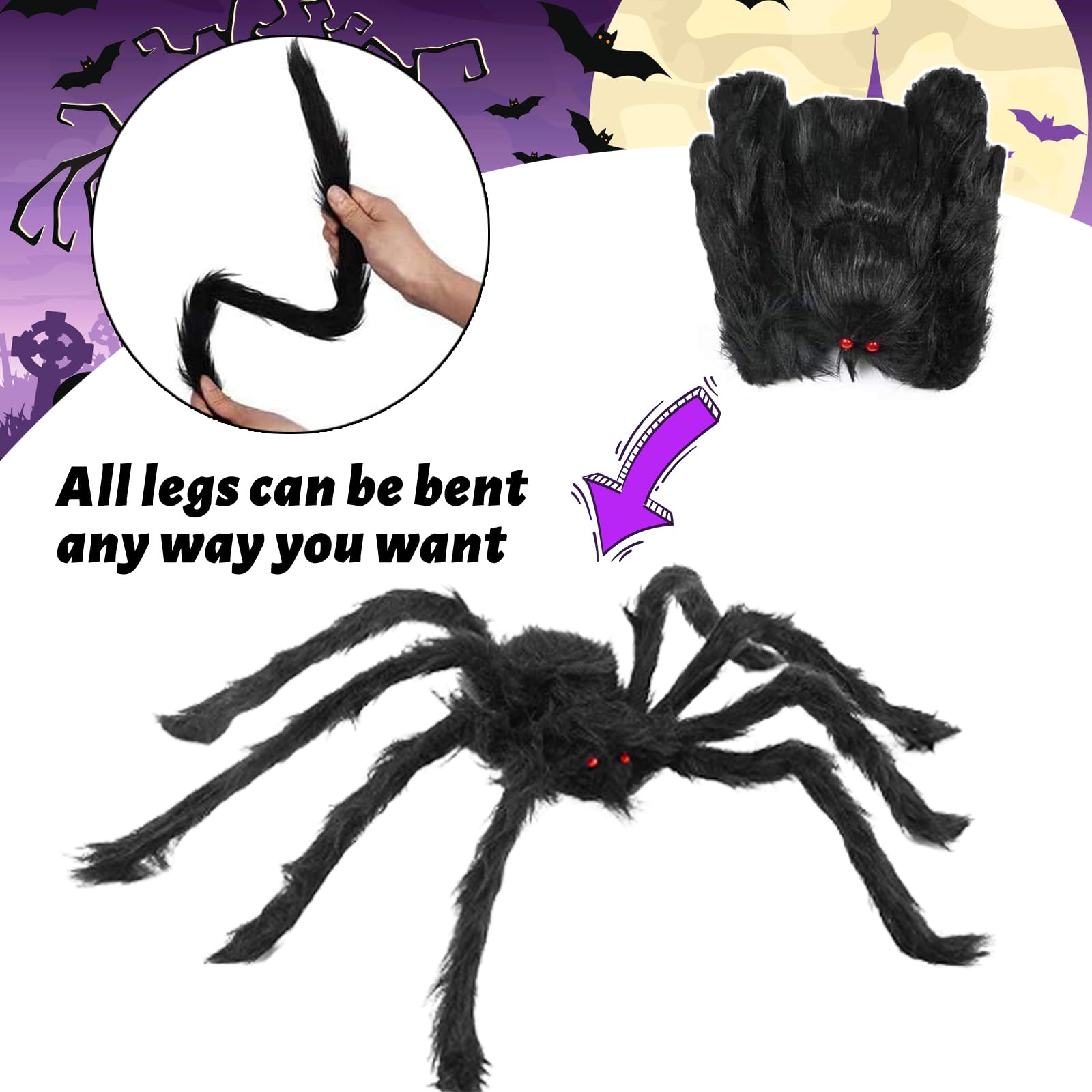 Package contents of the Minewish Spider Web Lights