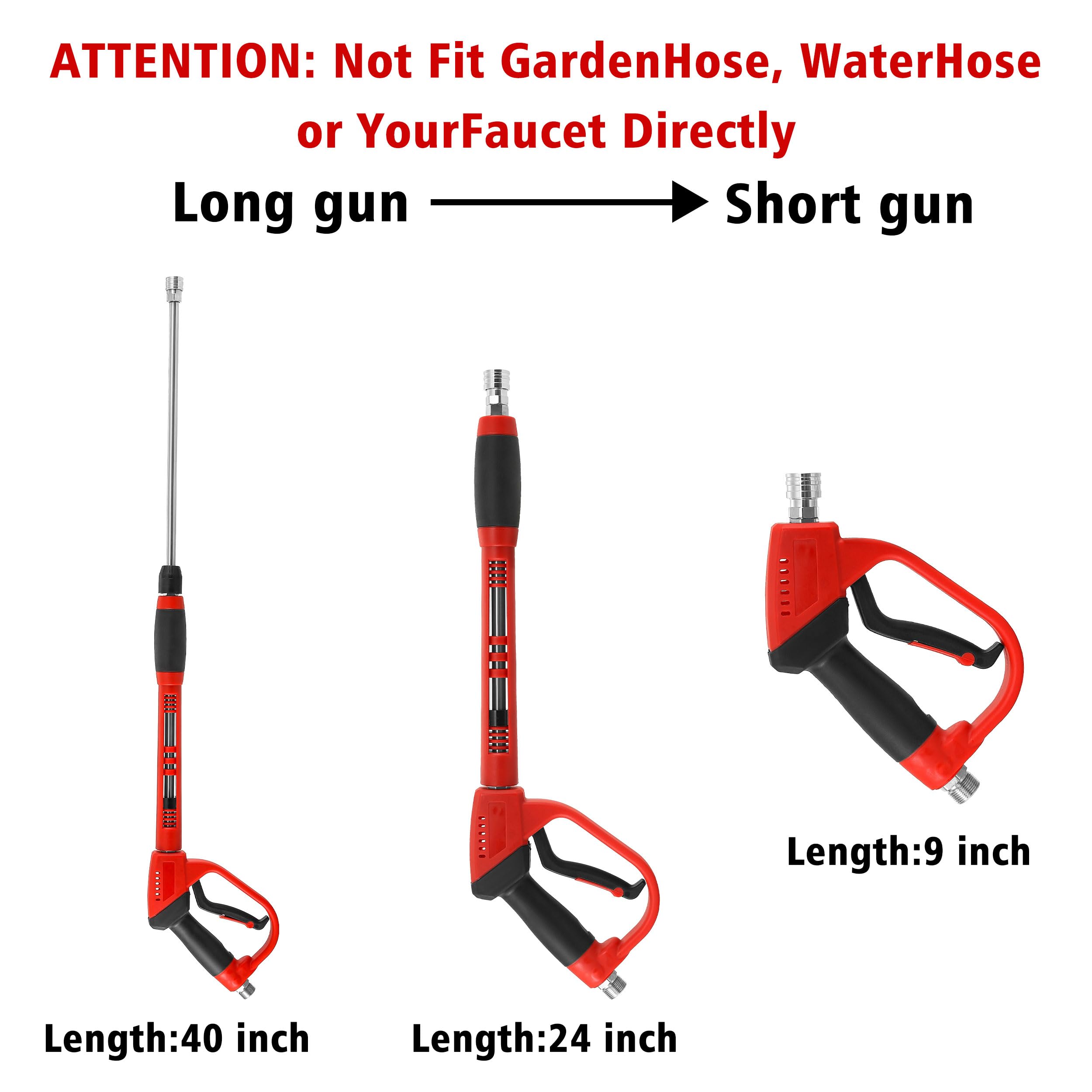Package contents of Tool Daily pressure washer gun including nozzles and holder