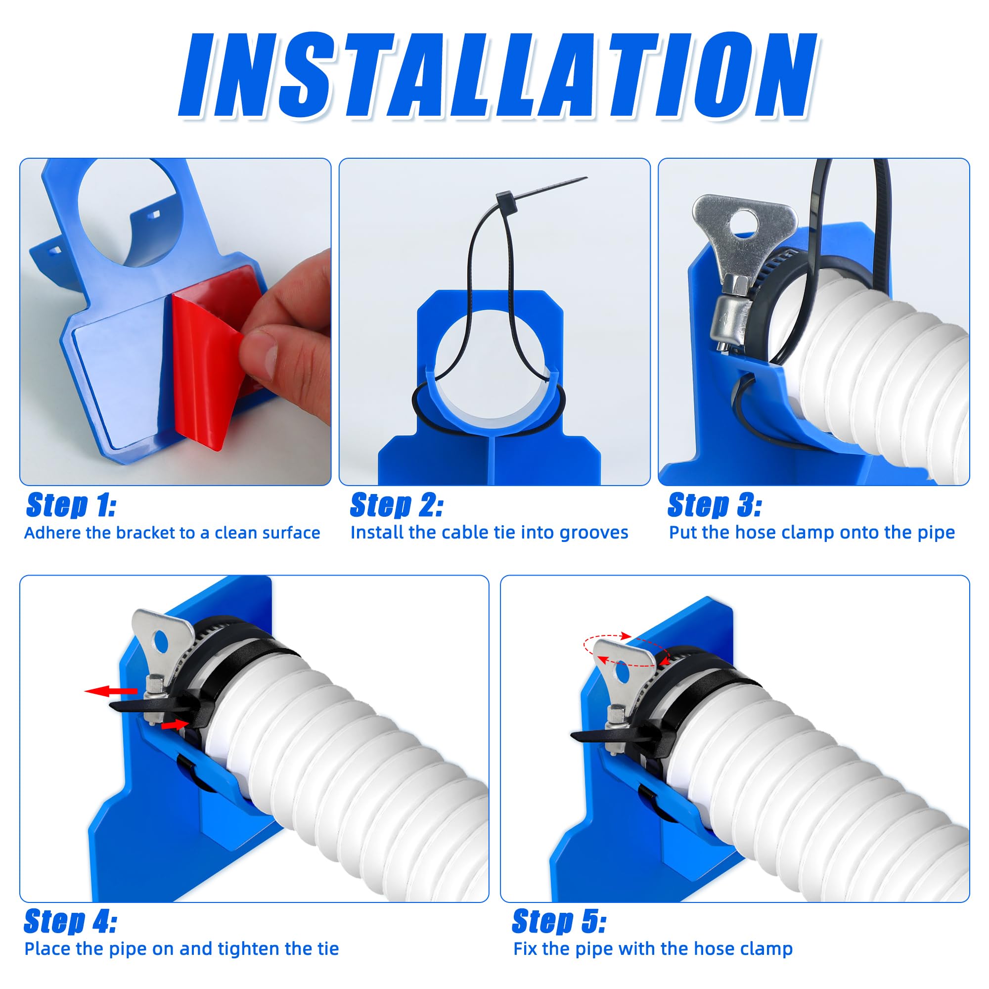 Package contents of UYEDUJZ Swimming Pool Pipe Holders