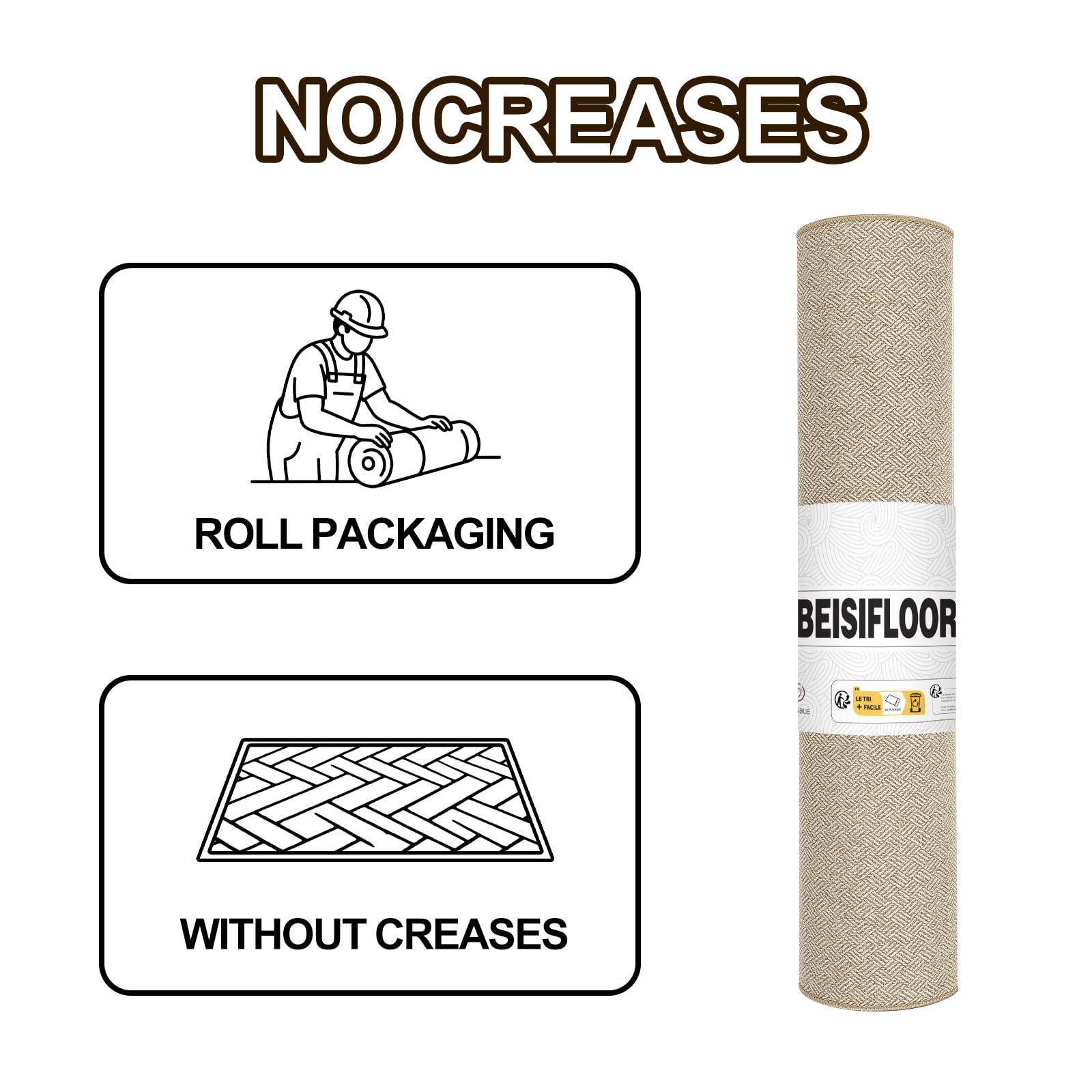 Package dimensions of BEISIFLOOR door mat 44.1 x 6.3 x 6 cm