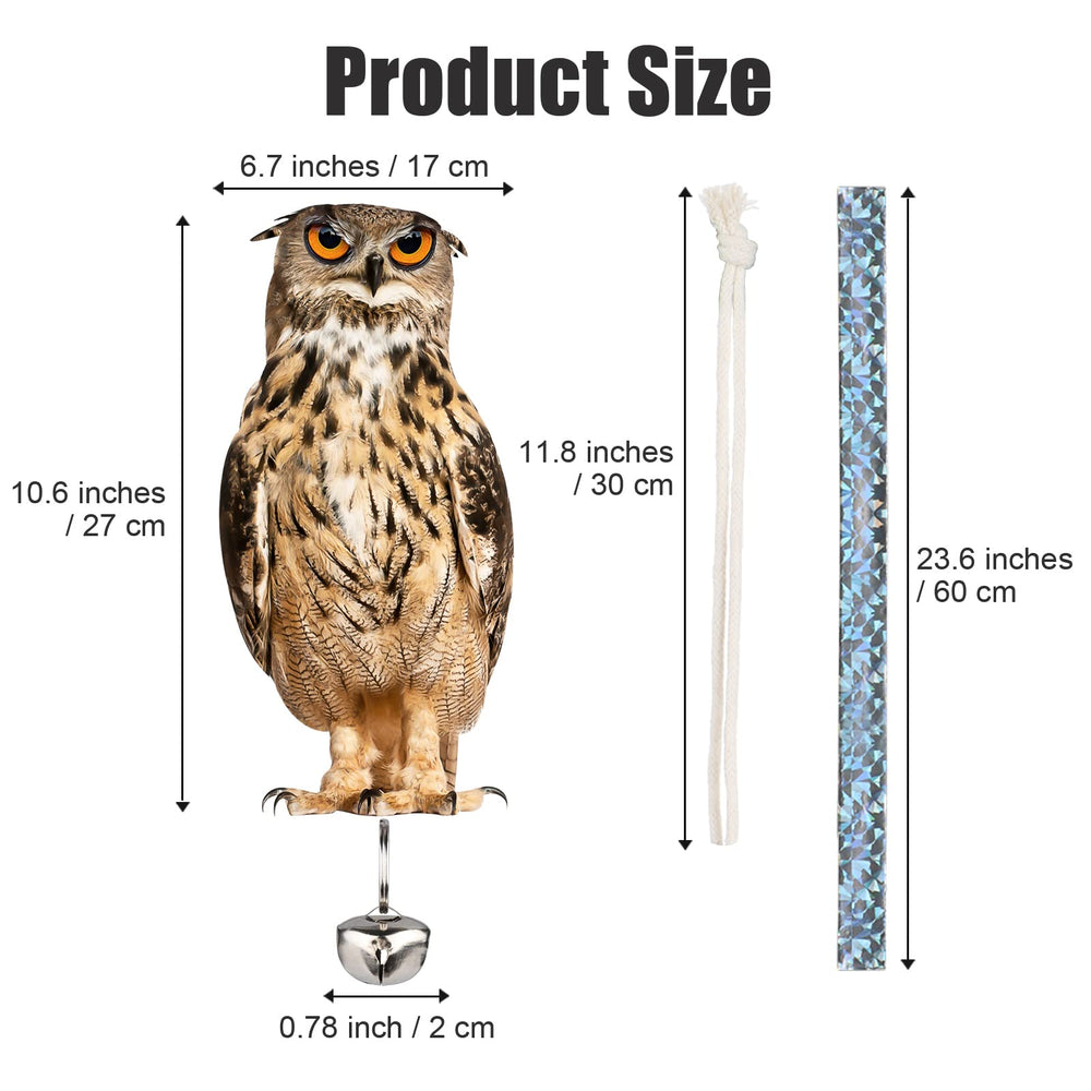 Package dimensions of Kungfu Mall Owl Scare 3 pack
