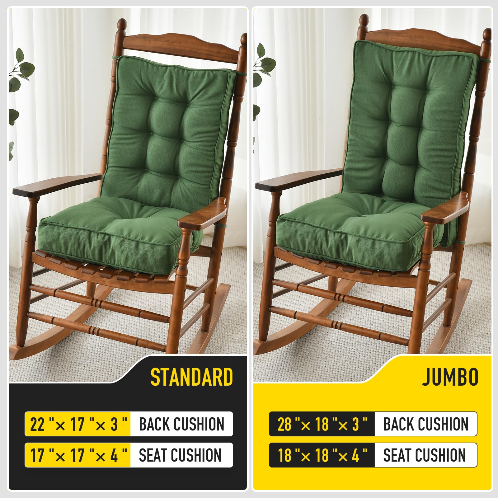 Package dimensions of SUNROX Memory Foam rocking chair cushion set