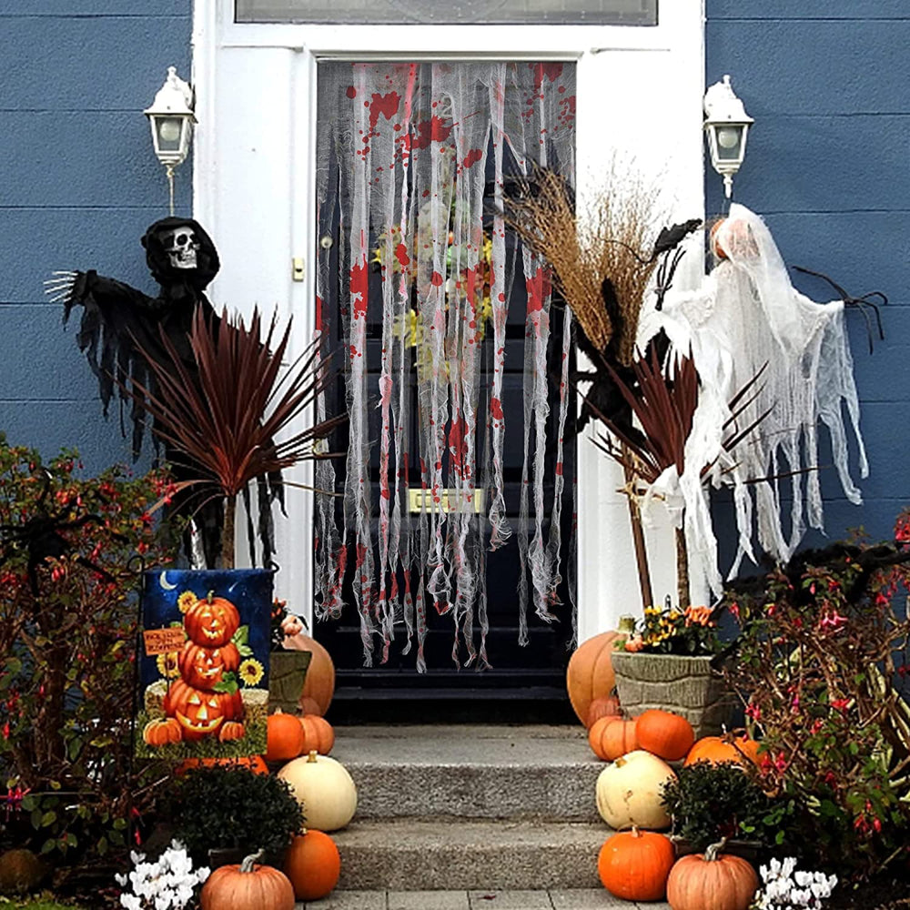 Package of 4 Sfcddtlg Halloween Door Curtains
