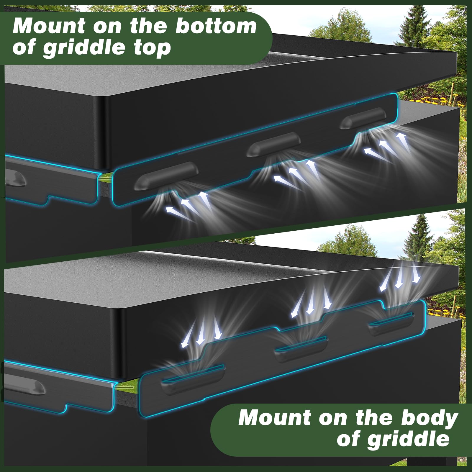 Package of Aoanoko wind guards with dimensions listed