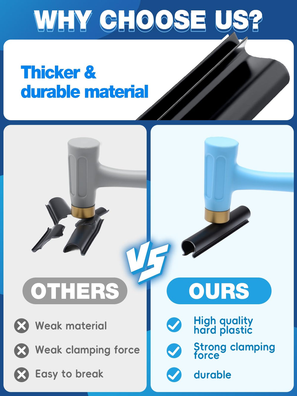 Package of Aulock winter pool cover clips with dimensions