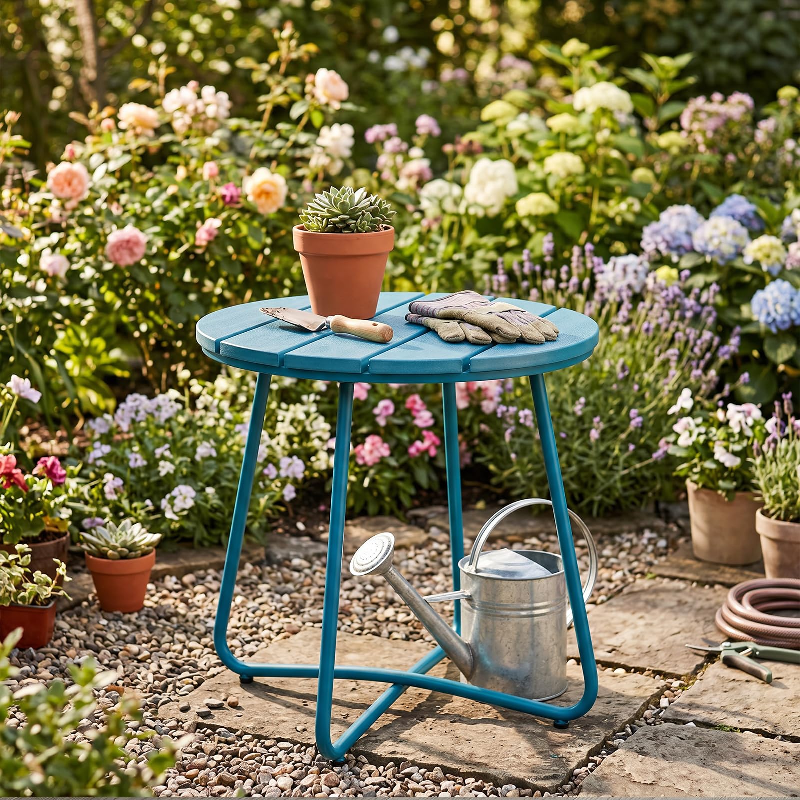 Package of danpinera Outdoor Side Table showing dimensions