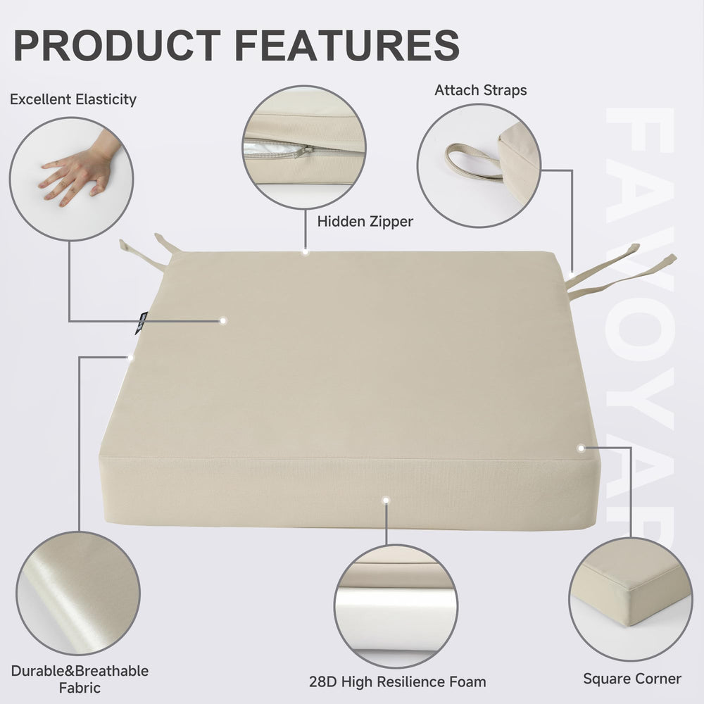Package of Favoyard patio chair cushions beige