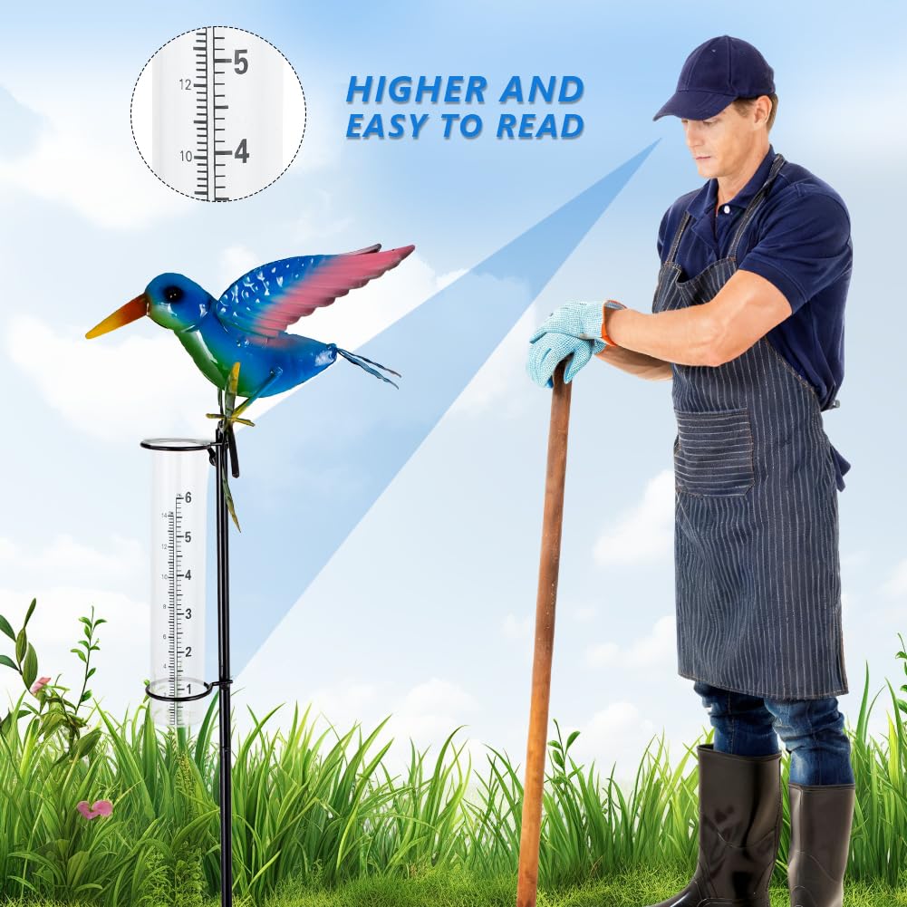 Package of HOBYLUBY Rain Gauge with dimensions