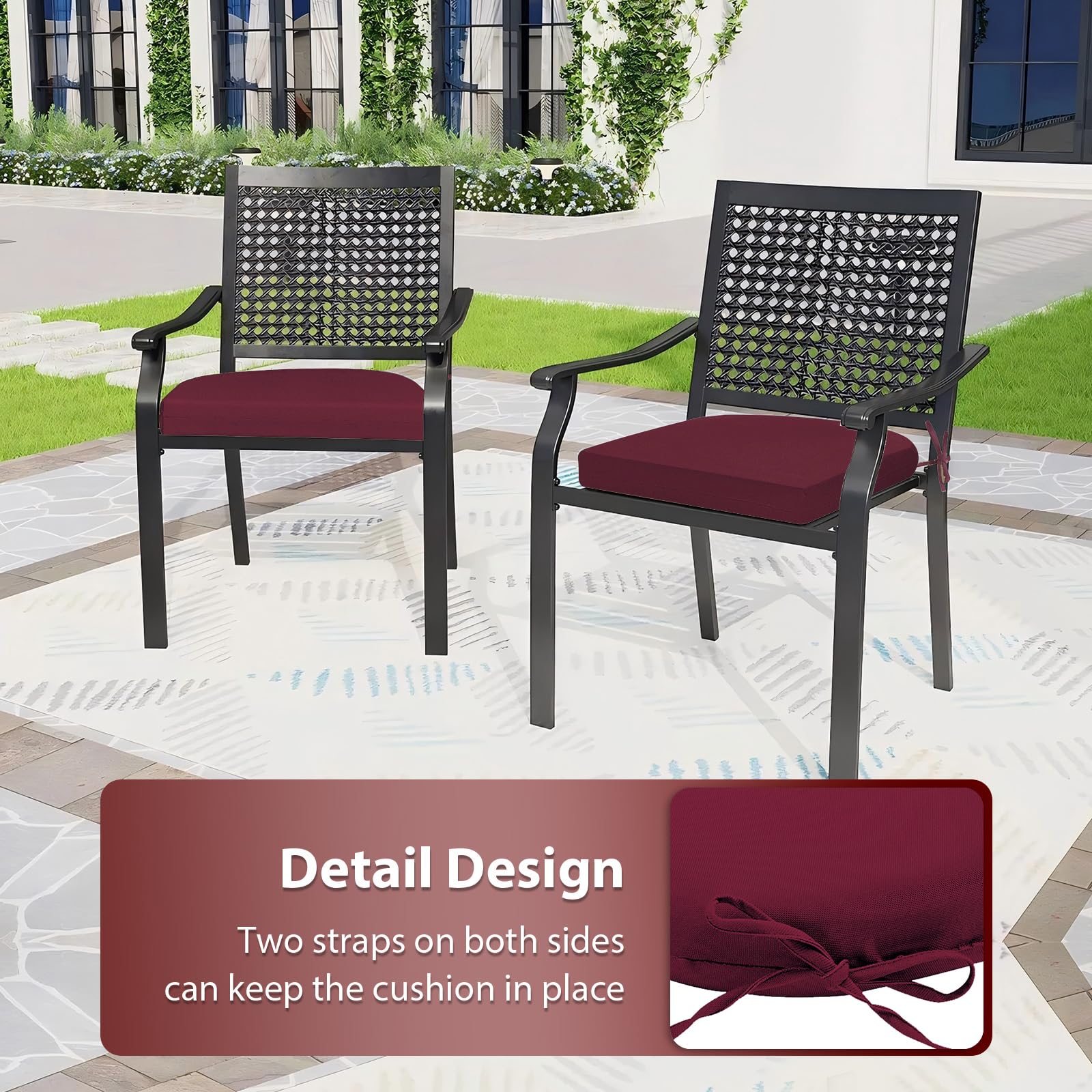 Package of HOMELYSIAN Outdoor Chair Cushions vacuum sealed