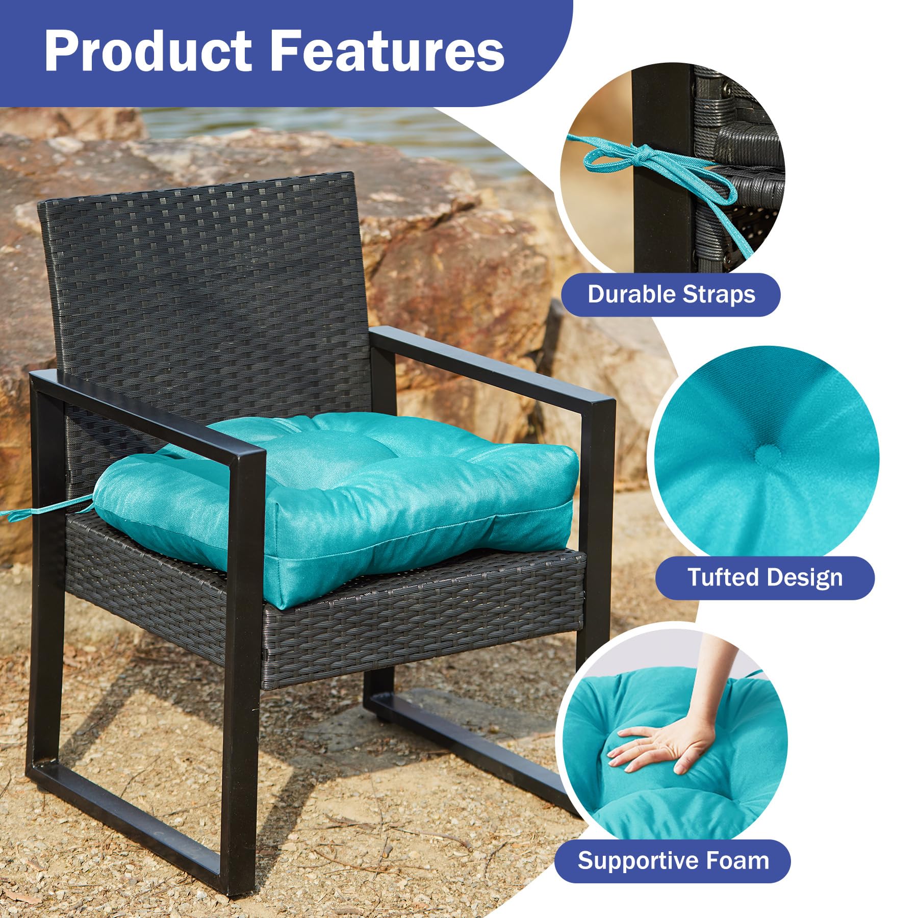 Package of IPYNBAP Outdoor Chair Cushions set of 2