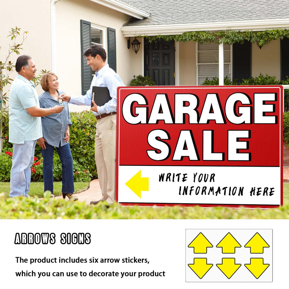 Package of ISIYHCC garage sale signs with dimensions displayed