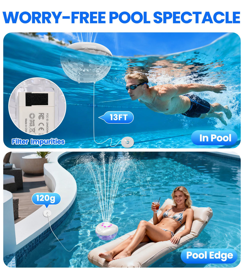 Package of Luxfero Floating Pool Fountain