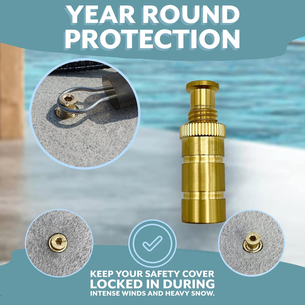 Package of Poolzilla Pool Safety Cover Brass Anchors