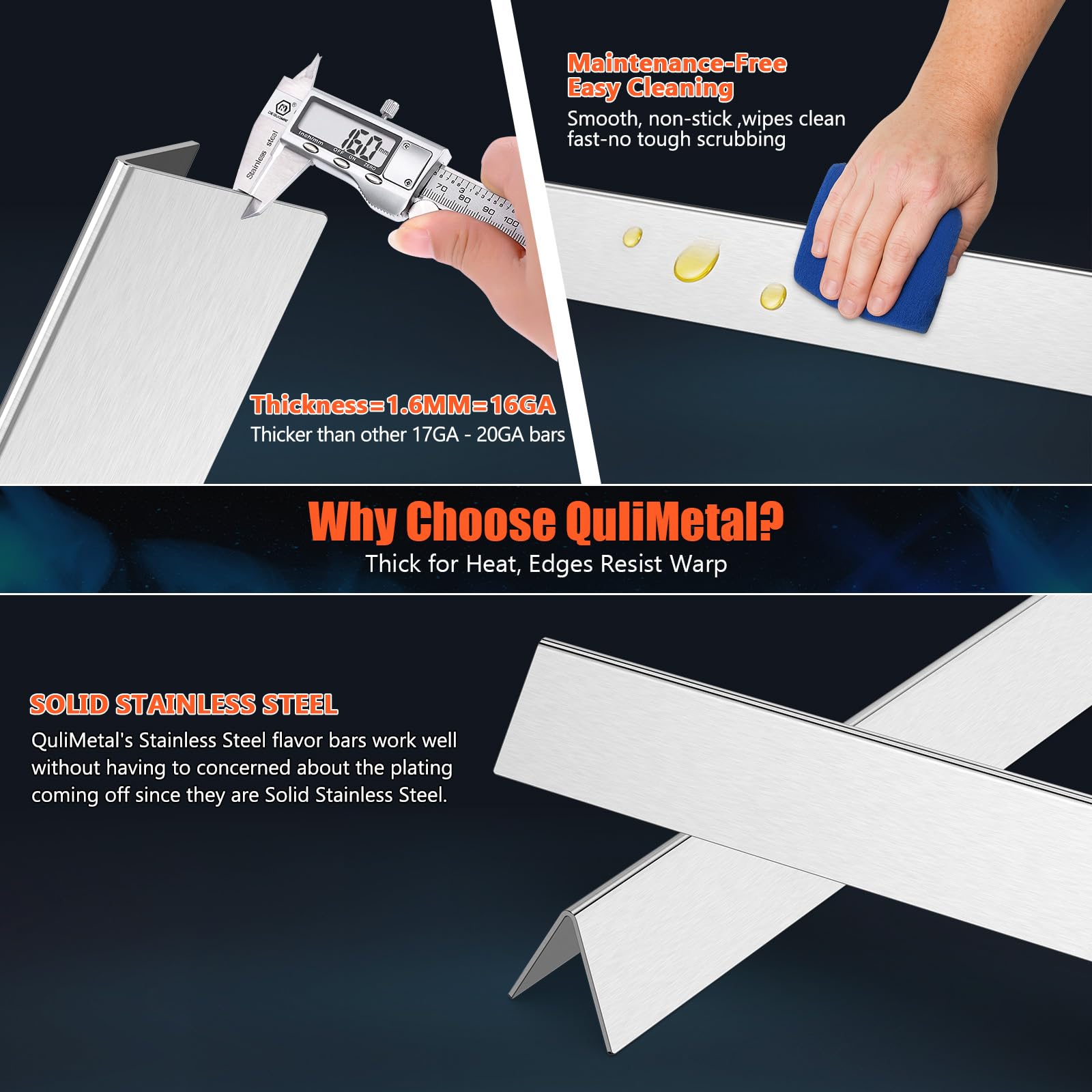 Package of QuliMetal Flavorizer Bars and Heat Deflectors