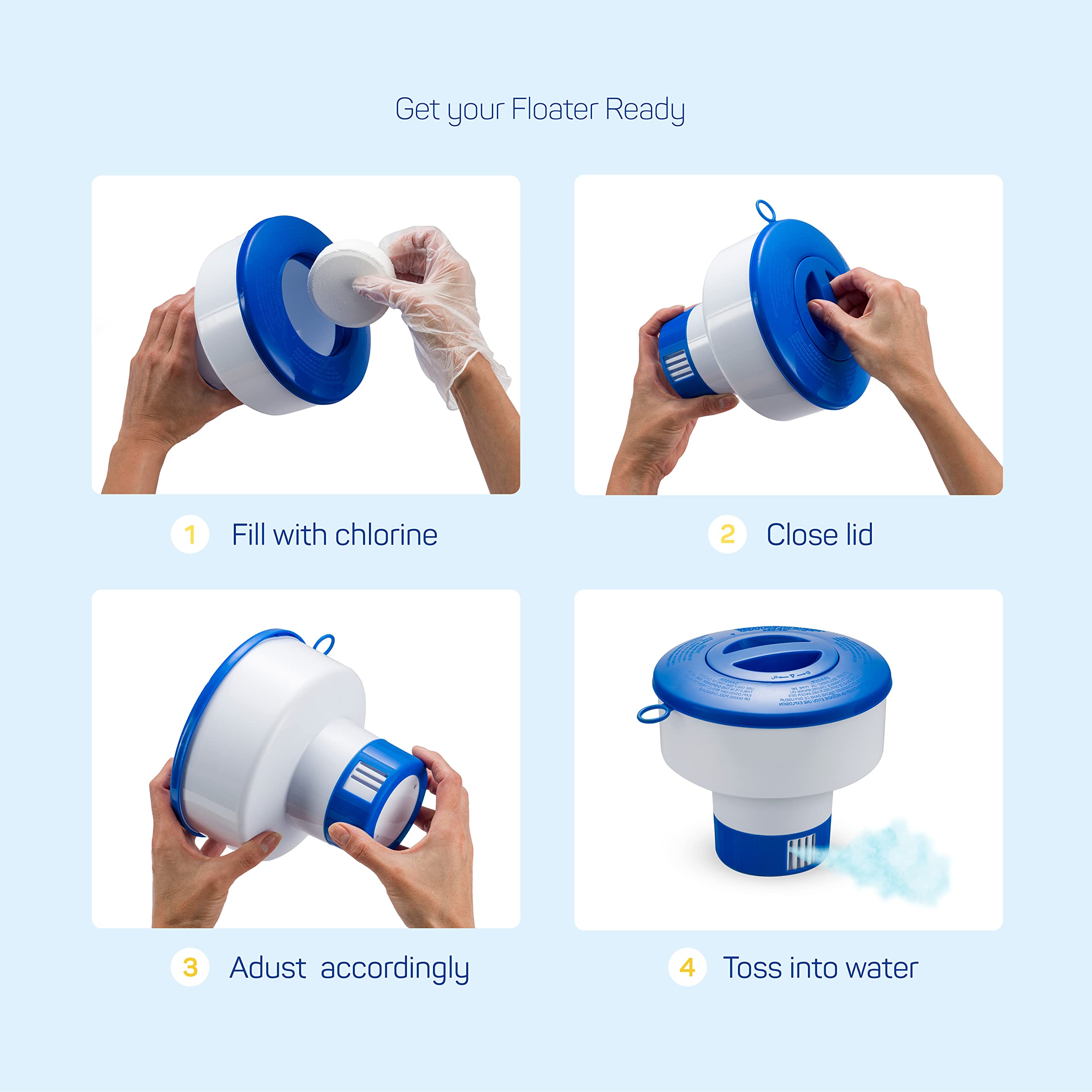 Package of SEWANTA Floating Chlorine Dispenser with product details