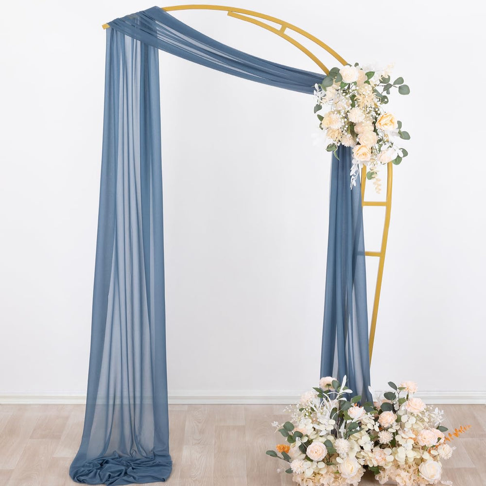 Package of Socomi Wedding Arch Draping Fabric with dimensions shown