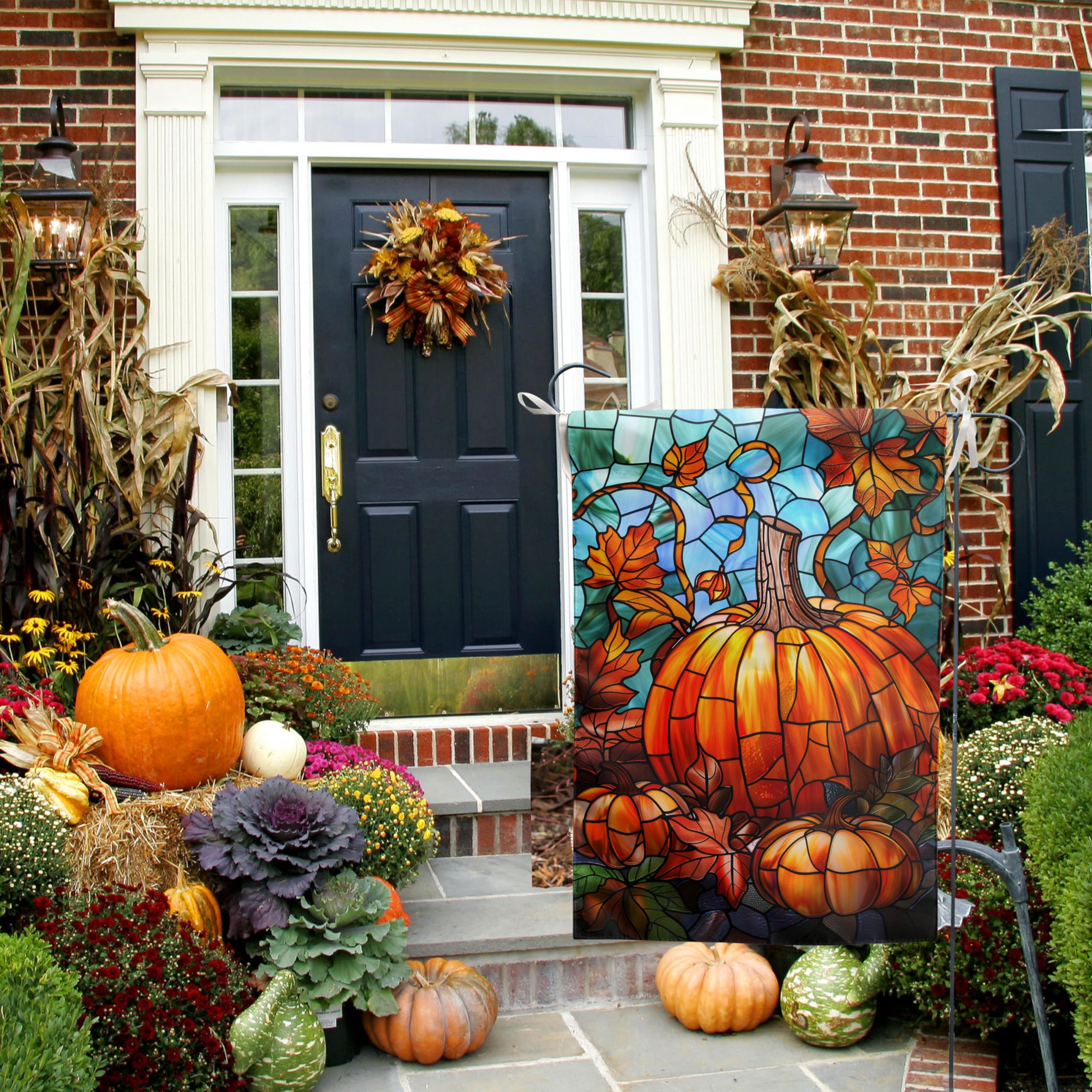 Package of the DZGlobal Pumpkin Fall Garden Flag dimensions