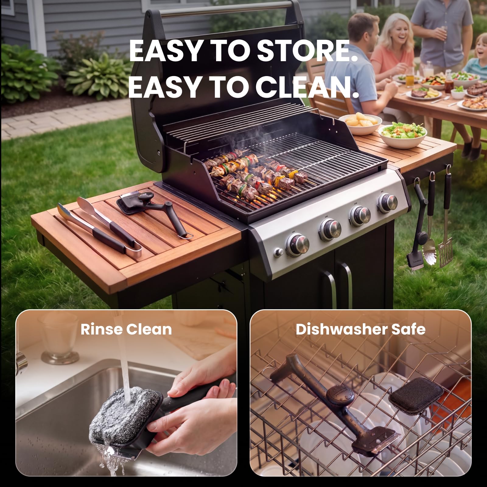 Package of ThermoMaven BBQ Grill Brush with scraper and heads