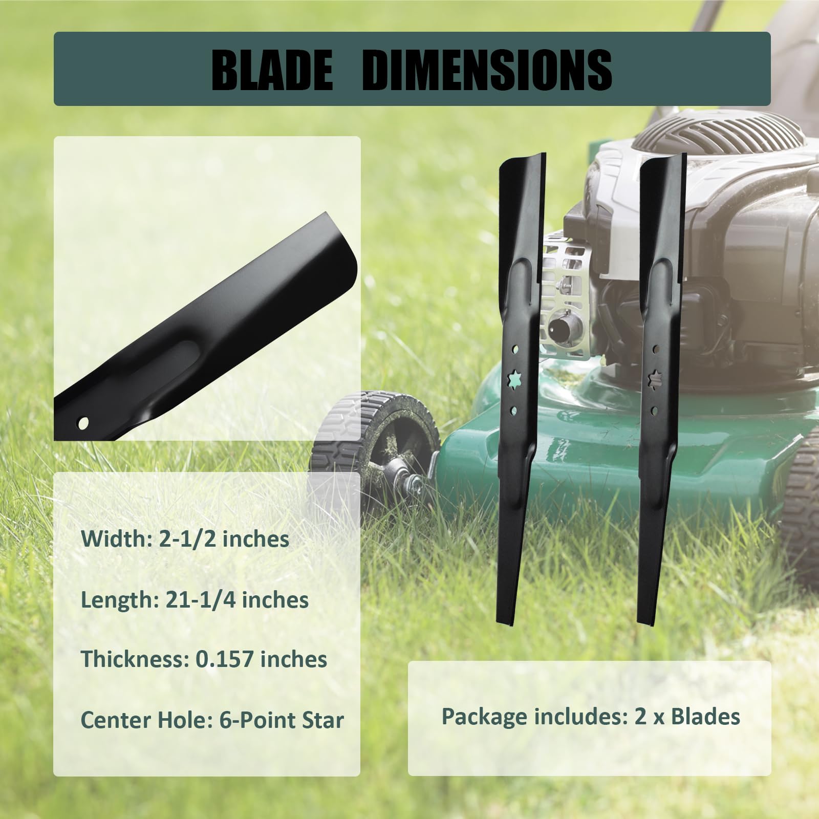 Package of ZALANA 42" high lift blades showing two blades