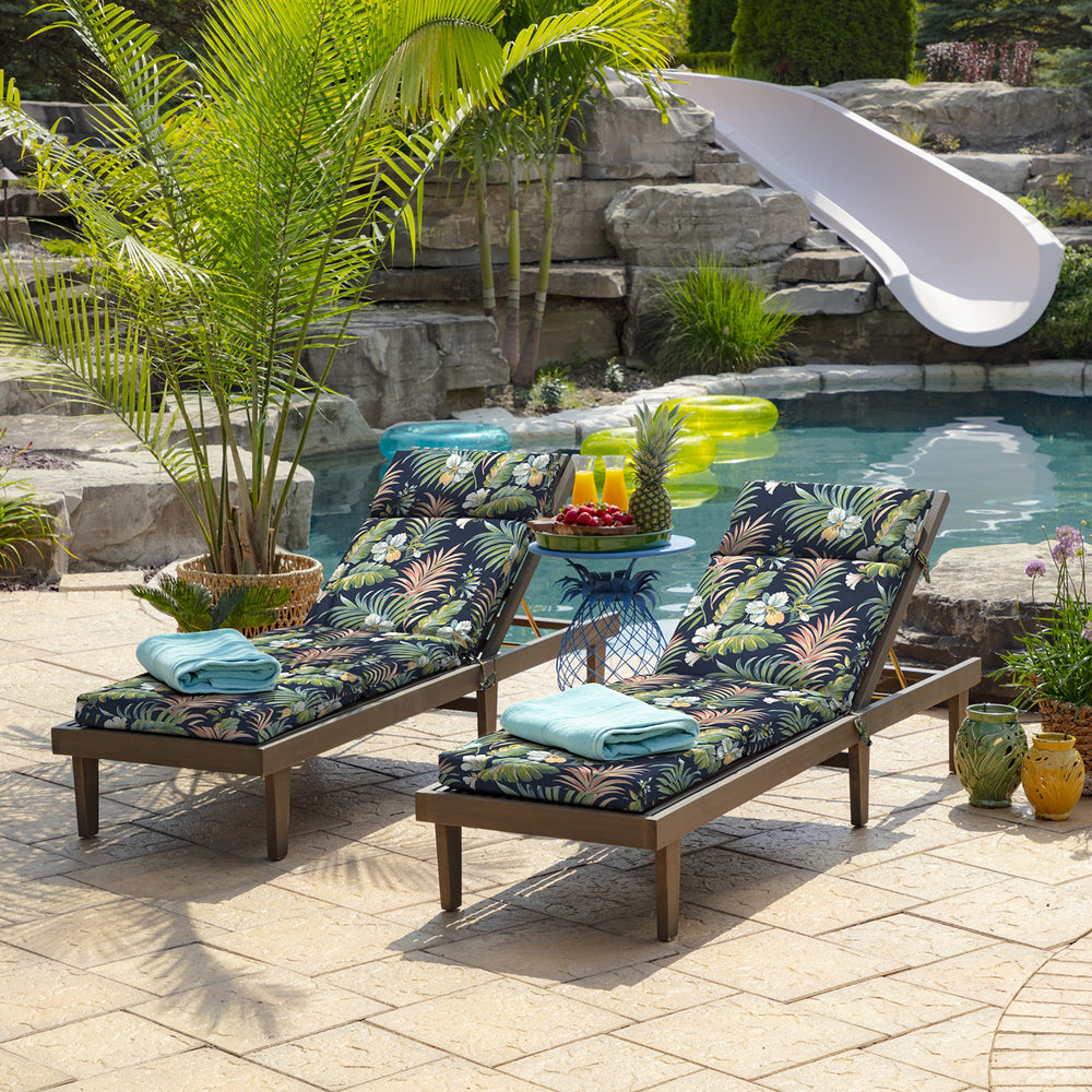 Packaged Arden Outdoor Chaise Cushion with product details