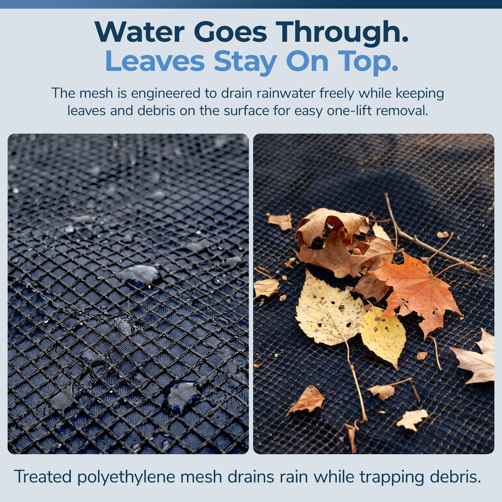 Packaged Blue Wave Leaf Net Cover ready for storage