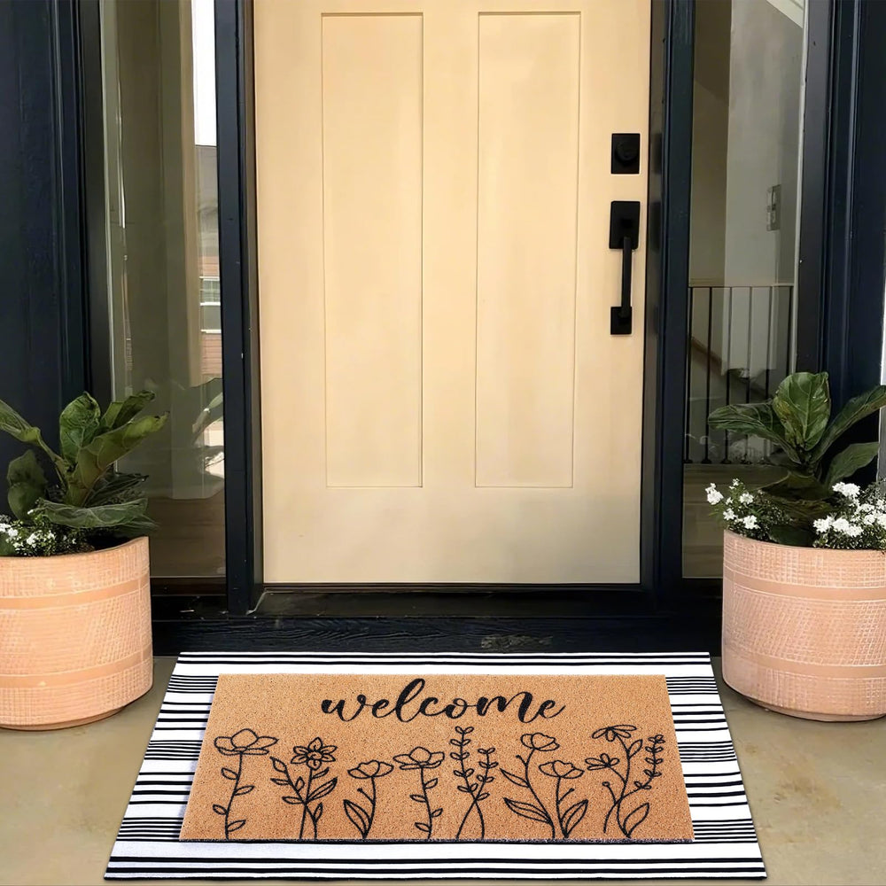 Packaged Drydiet Fall Wildflower Door Mat Set dimensions and details
