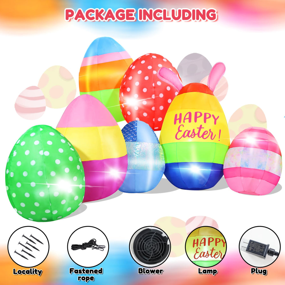 Packaged GIFTFIND 10FT Easter Eggs inflatable for storage