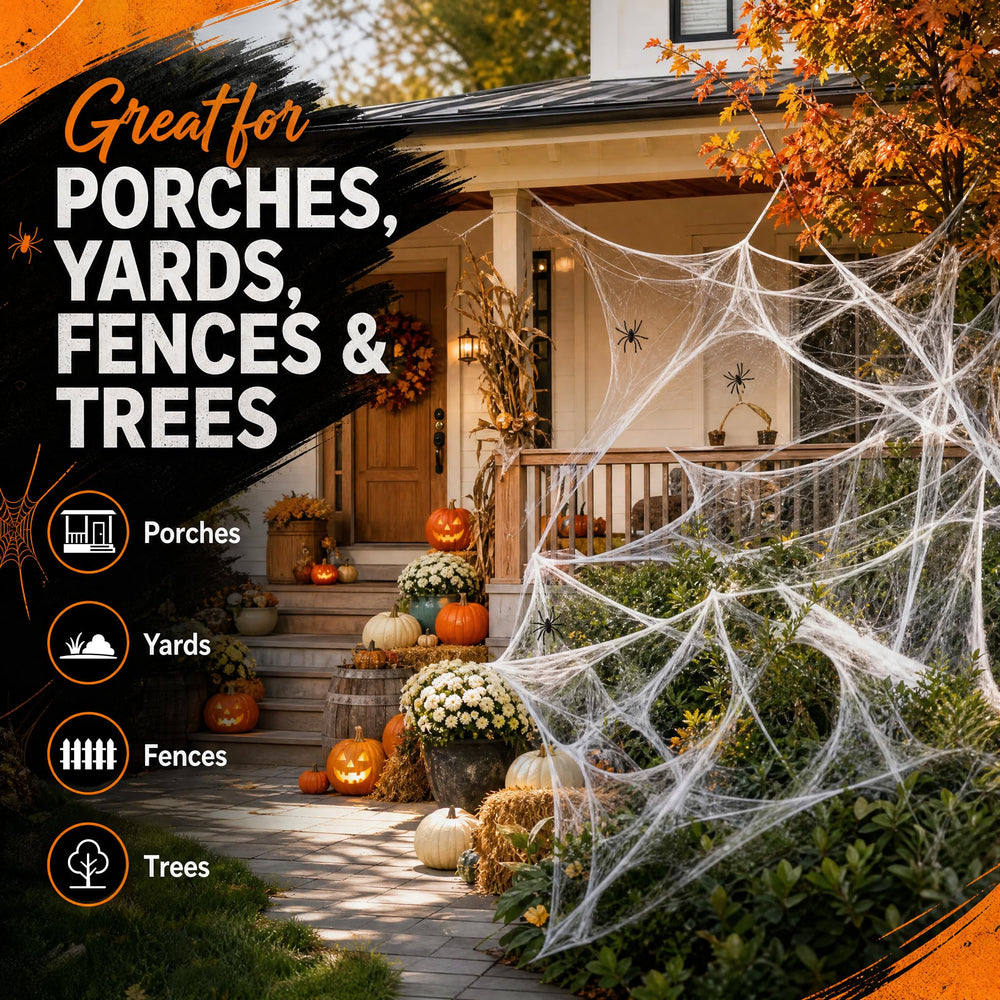 Packaged Land Guard spider web with dimensions visible