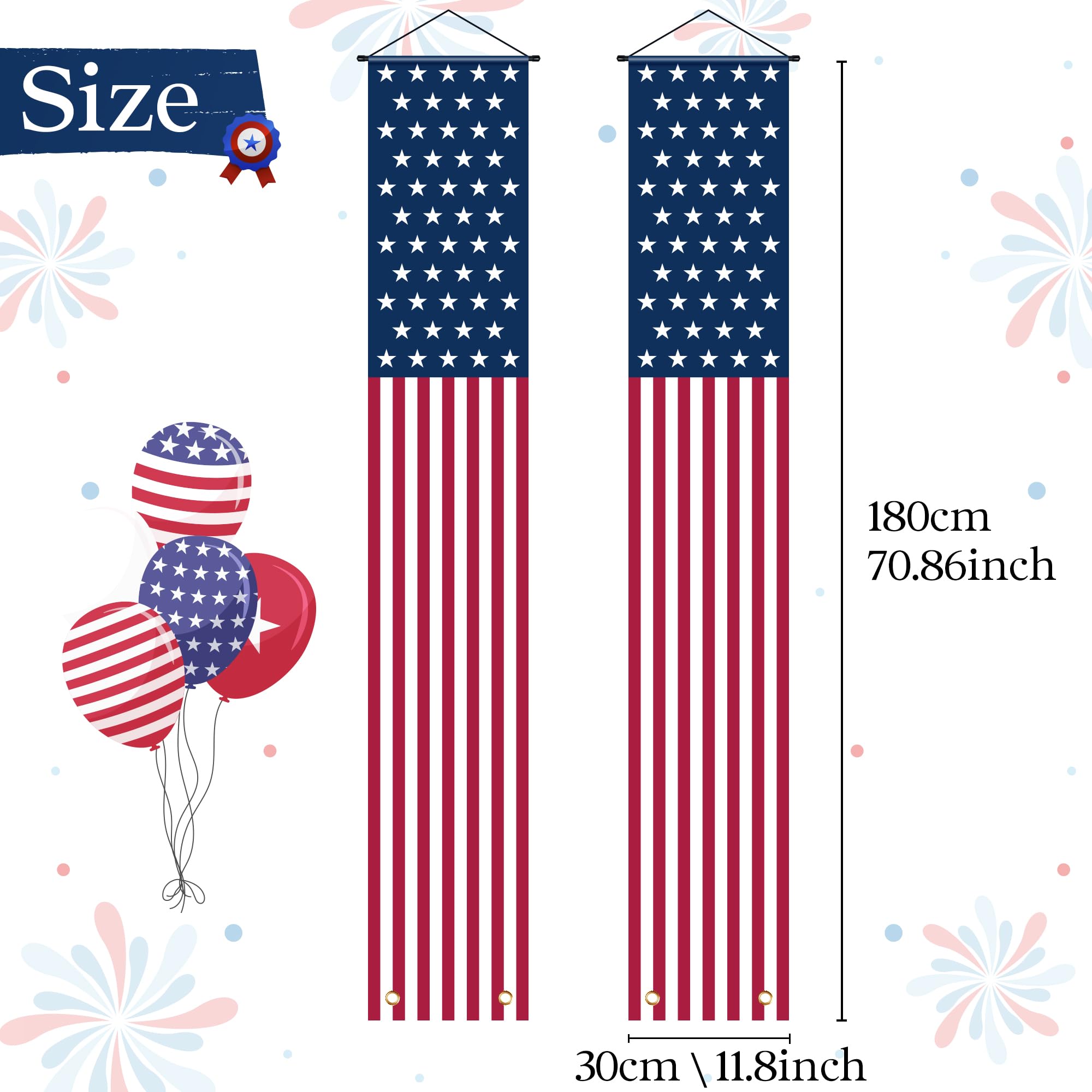 Packaged OHOME 4th of July Porch Banner for delivery