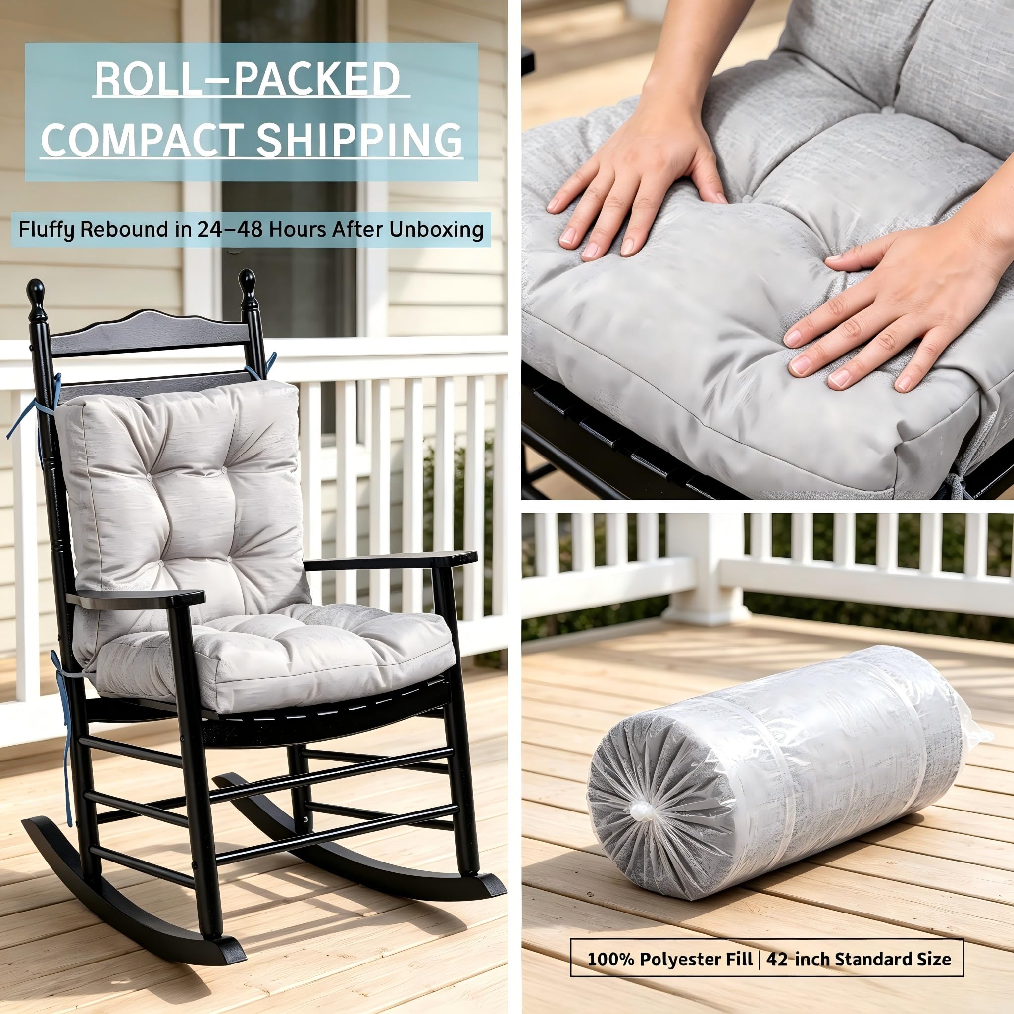 Packaged QILLOWAY Outdoor Chair Cushion ready for delivery