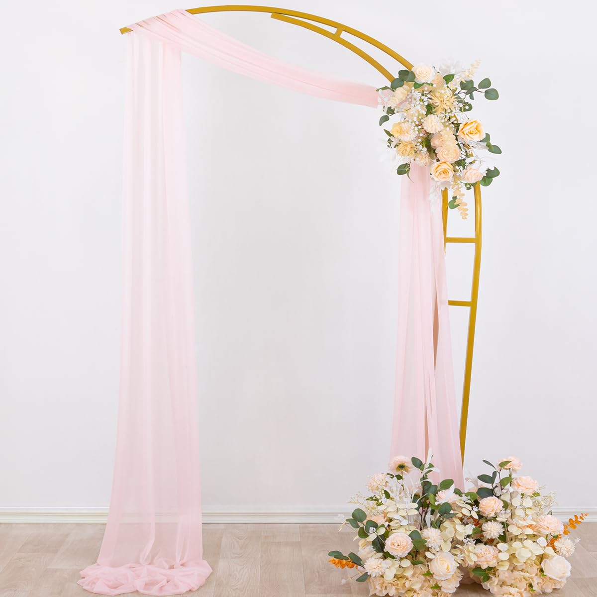 Packaged Socomi blush pink sheer curtain ready for use