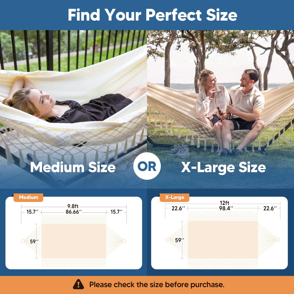 Packaged SUNCREAT hammock displaying product details on the box