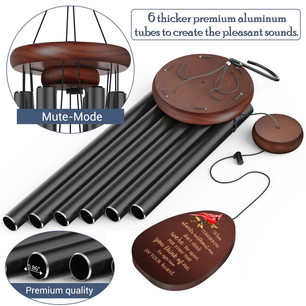 Packaged Suntimber Cardinal Memorial Wind Chimes in gift box
