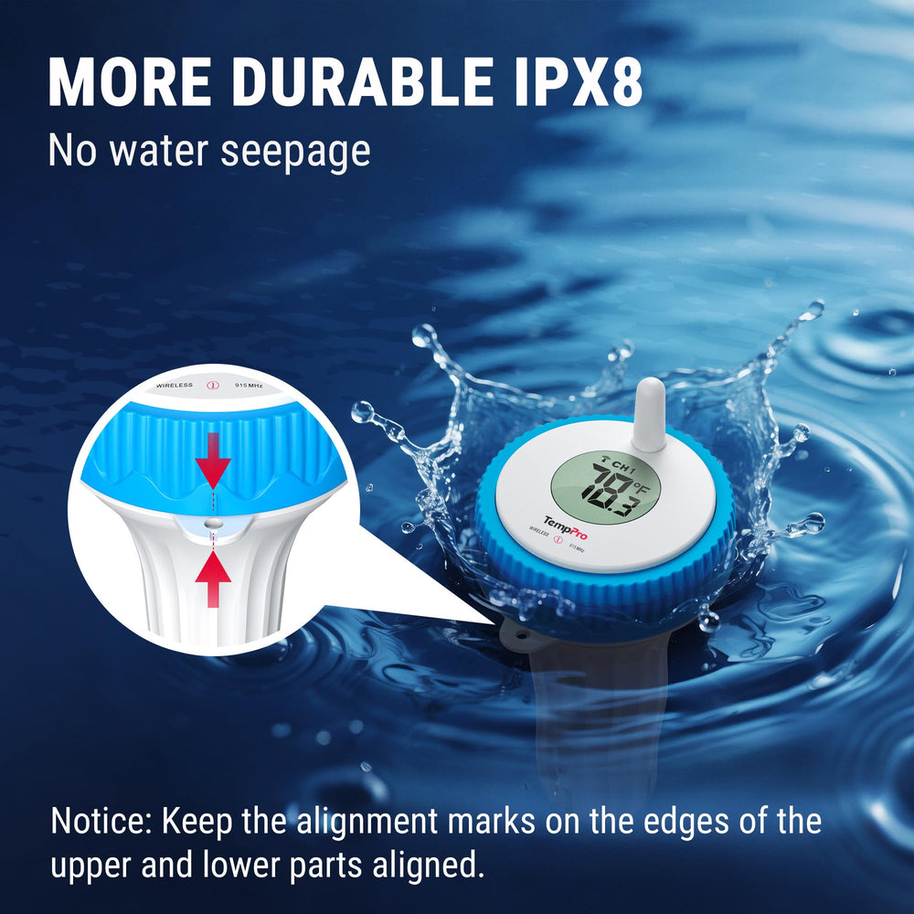 Packaged TempPro Wireless Pool Thermometer with accessories