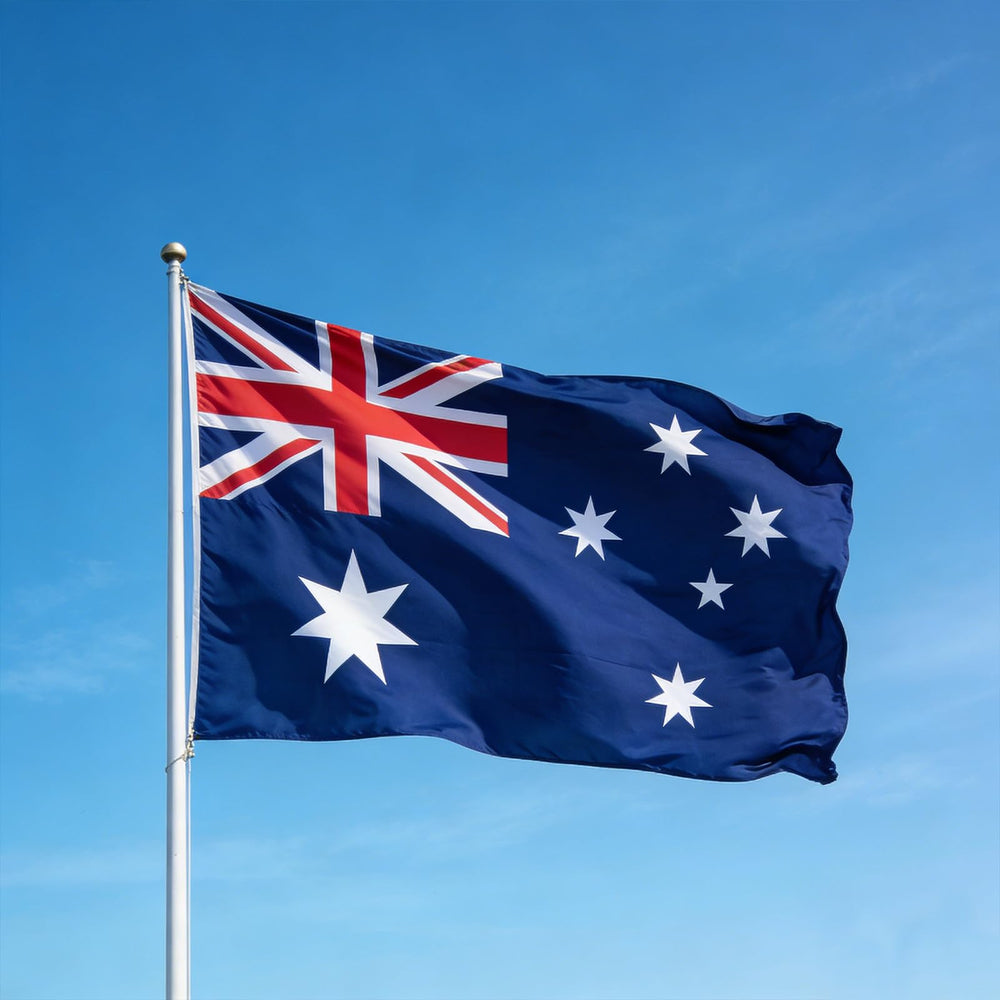 Packaged VELIFFCO Australia Flag ready for shipping