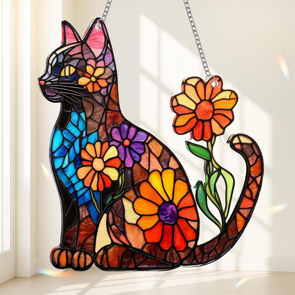 Packaging for BOYESE Flower Black Cat Acrylic Suncatcher Ornament