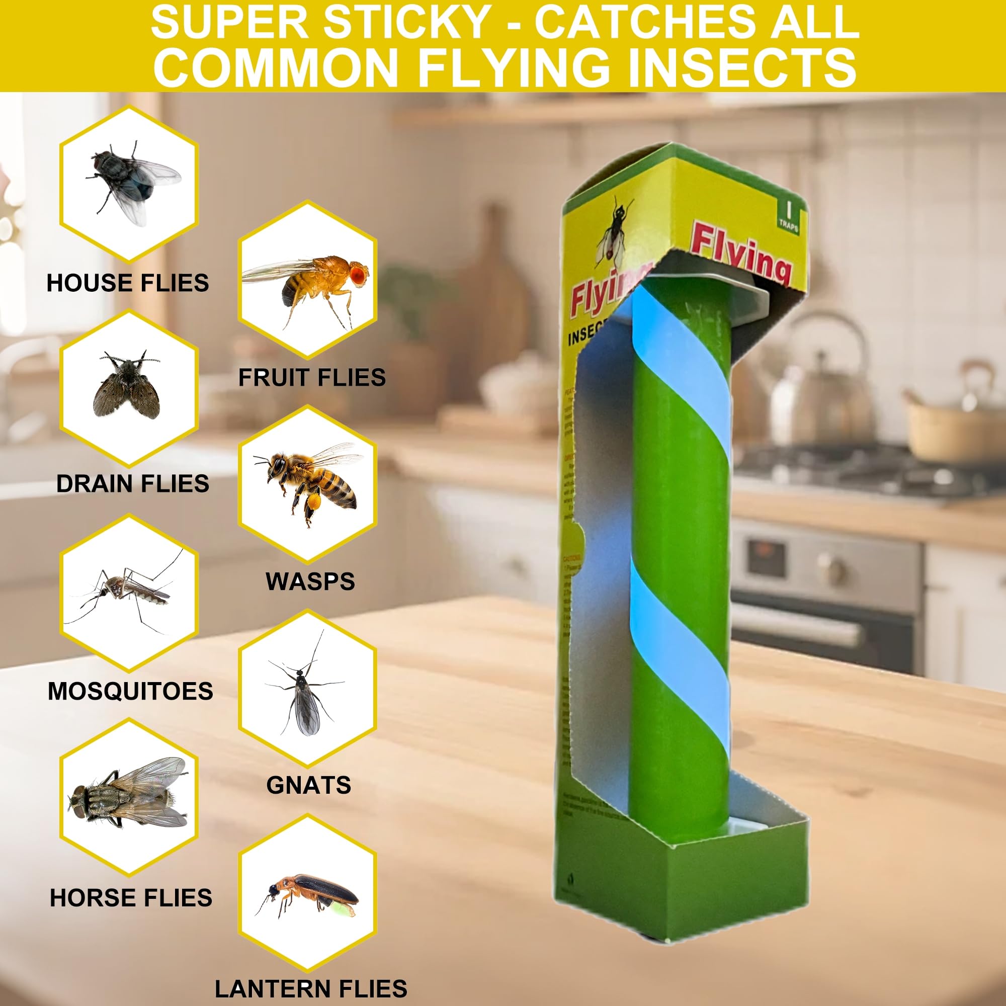 Packaging for Liooty Sticky Fly Traps, 12-pack