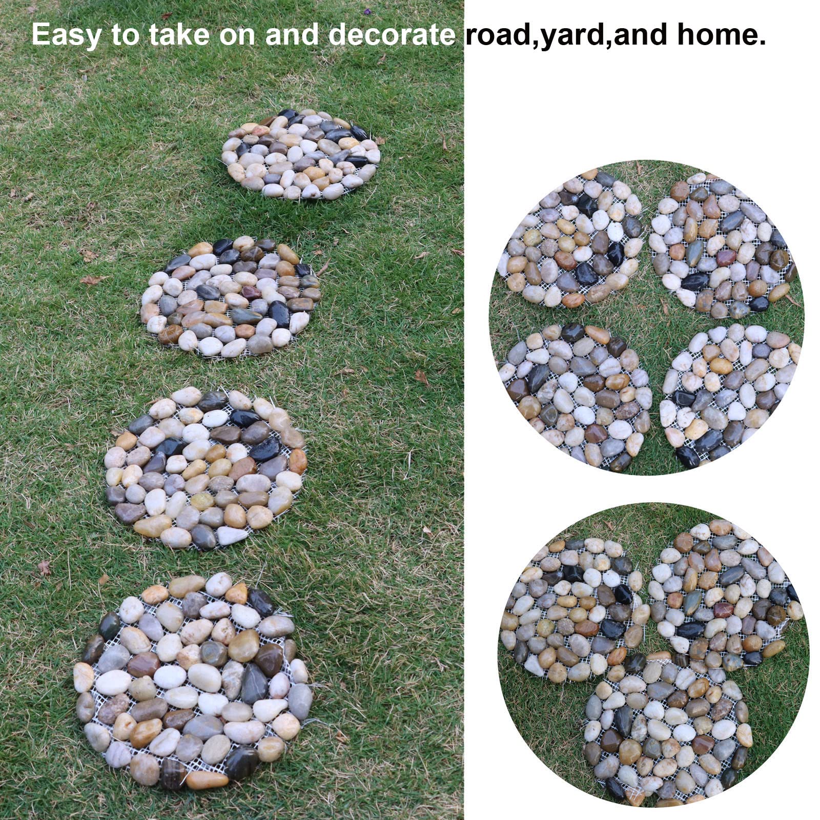 Packaging of 6-piece set of Natural Pebble Stepping Stones