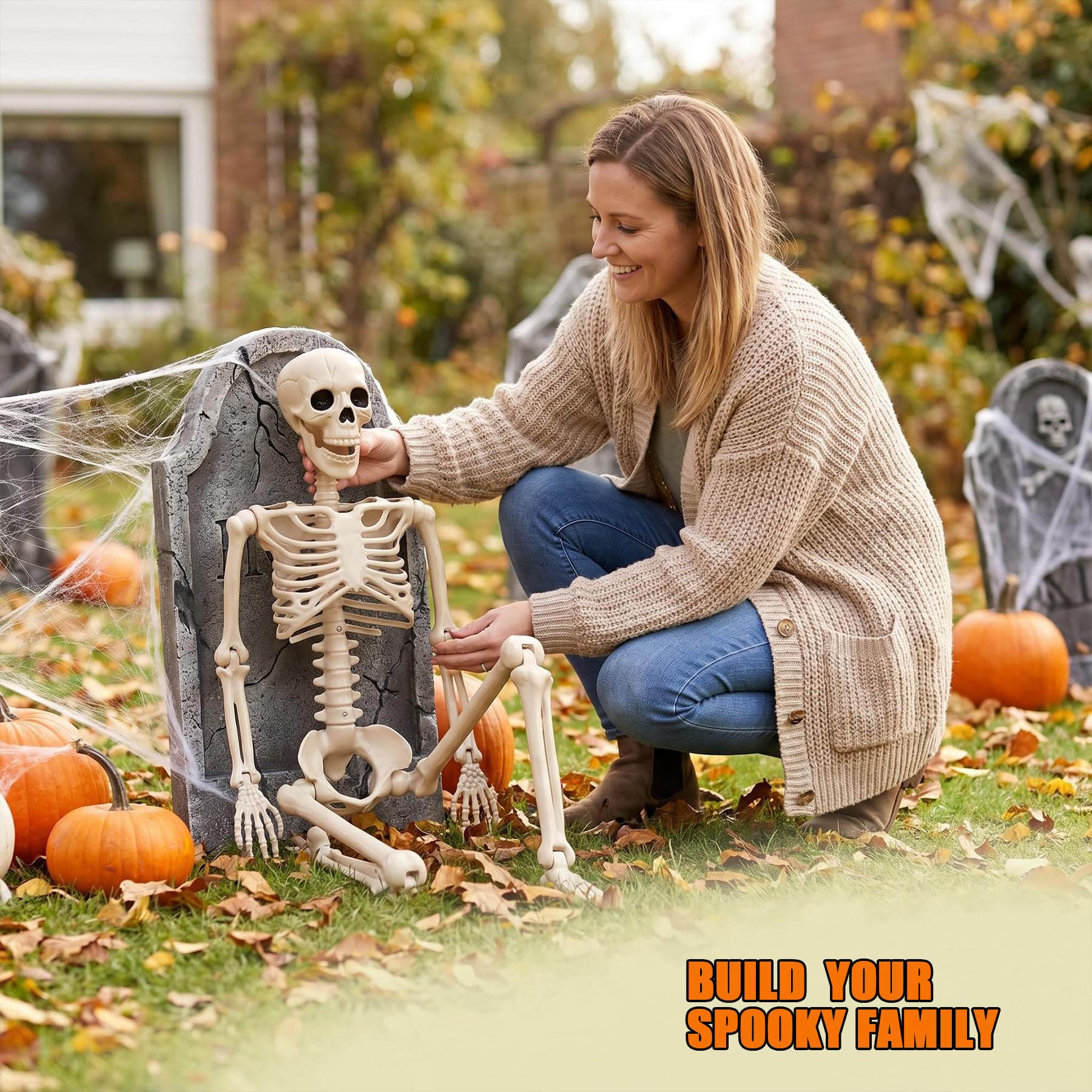 Packaging of Aimeiar 36-inch Halloween skeletons