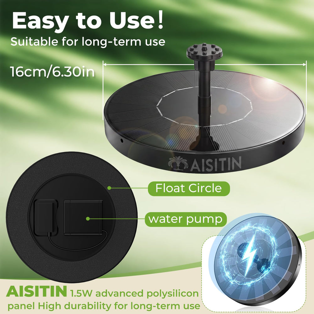 Packaging of AISITIN Solar Bird Bath Fountain Pump