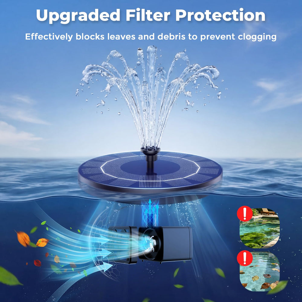 Packaging of AISITIN Solar Fountain Pump with product details