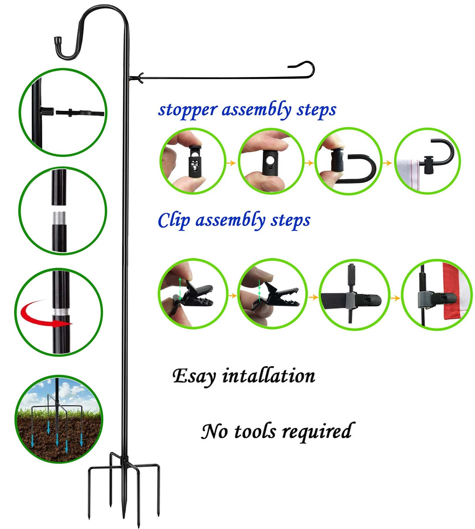 Packaging of Akeydeco 48 Inch Garden Flag Stand