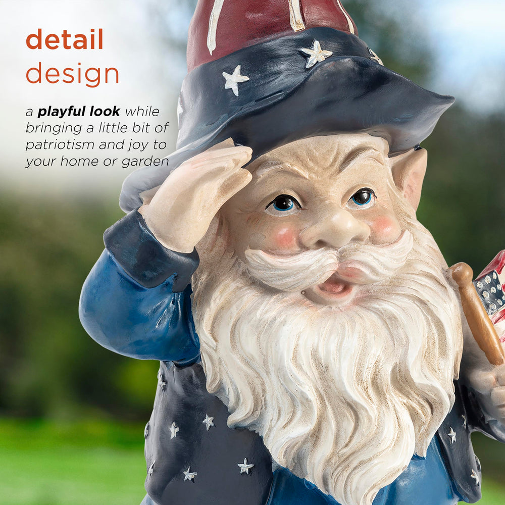 Packaging of Alpine Corporation Saluting Gnome Statue