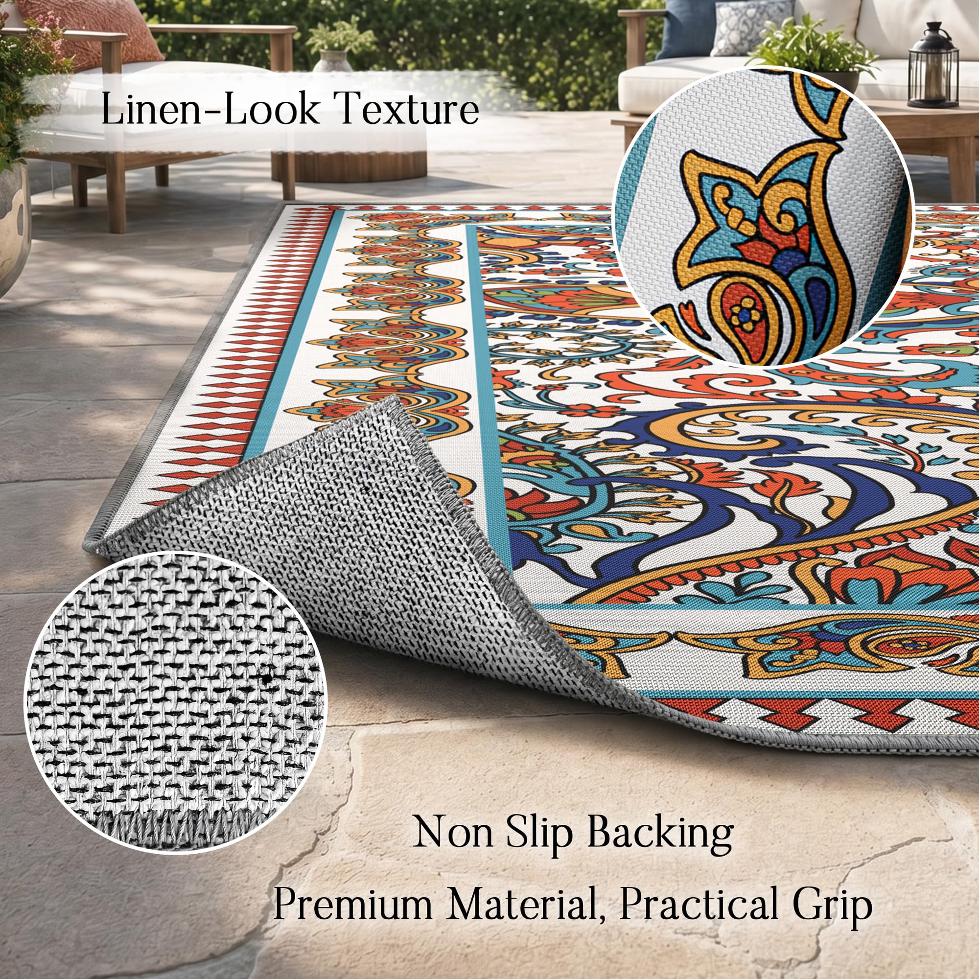 Packaging of Arenarug Paisley Waterproof Outdoor Rug