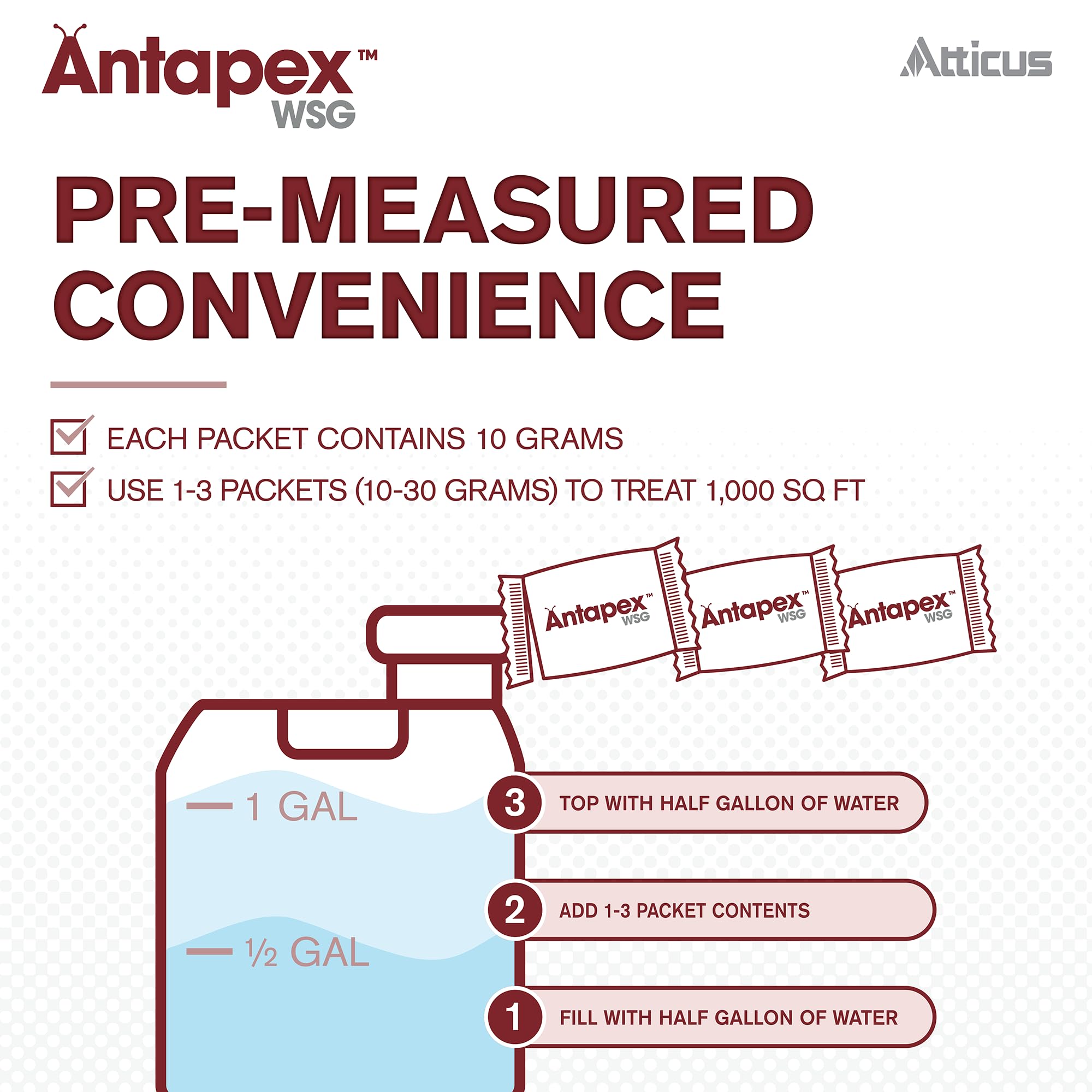 Packaging of Atticus Antapex WSG Insecticide showing contents