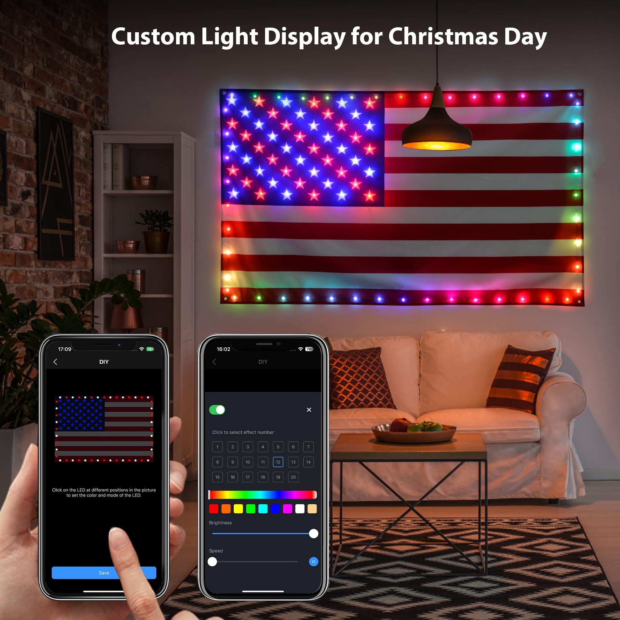 Packaging of Avatar Controls Lighted American Flag